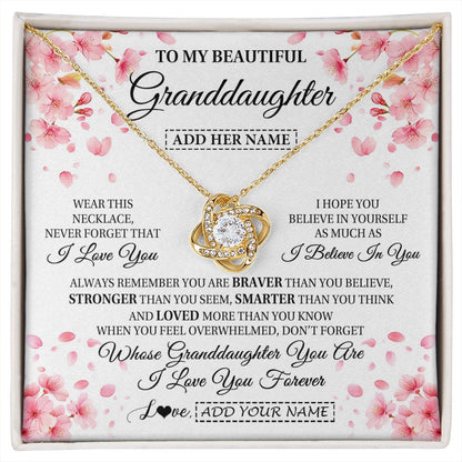 Personalized To My Beautiful Granddaughter From Granparents Necklace Never Forget Birthday Gifts For Granddaughter Gift Christmas Gift Box Message Card