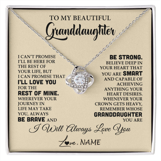 Personalized To My Beautiful Granddaughter Gifts Necklace From Grandma Grandpa Inspirational Birthday Gift For Granddaughter Graduation Christmas Message Card