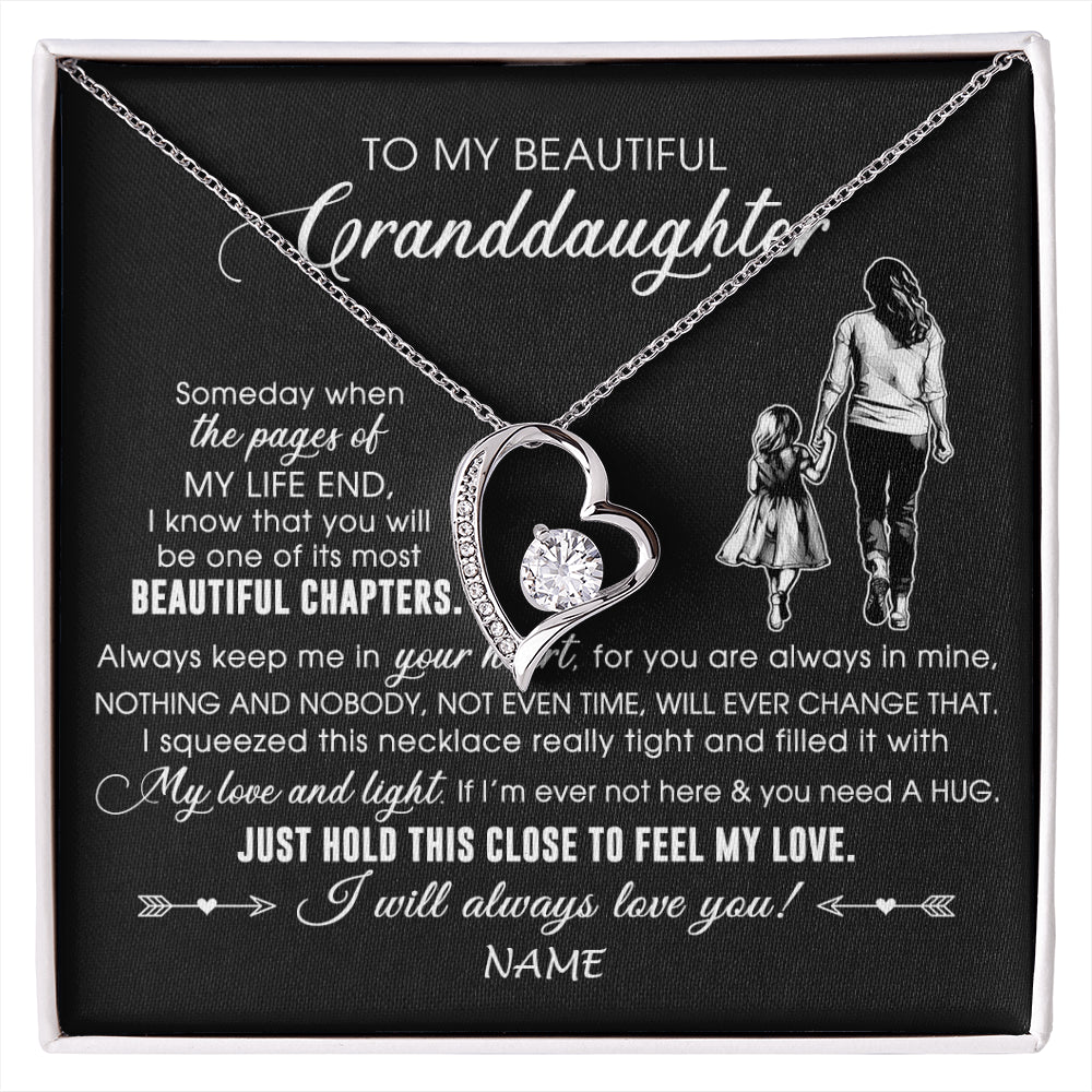 Personalized To My Beautiful Granddaughter Necklace From Grandma Always Love You Granddaughter Birthday Graduation Christmas Customized Gift Box Message Card