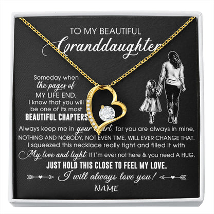 Personalized To My Beautiful Granddaughter Necklace From Grandma Always Love You Granddaughter Birthday Graduation Christmas Customized Gift Box Message Card