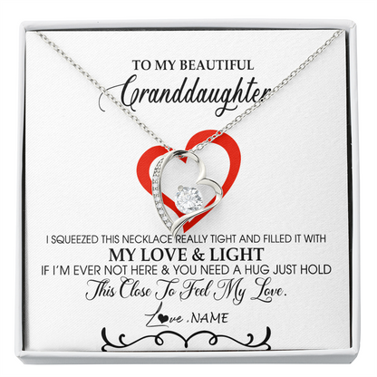 Personalized To My Beautiful Granddaughter Necklace From Grandma Filled With My Love and Light Granddaughter Jewelry Birthday Christmas Customized Message Card