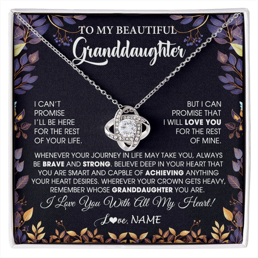 Personalized To My Beautiful Granddaughter Necklace From Grandma Grandpa Grandparents Promise Necklace Birthday Gift For Granddaughter Christmas Message Card