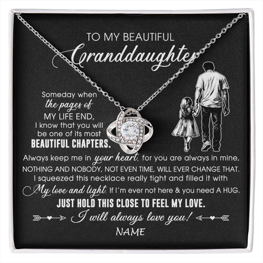 Personalized To My Beautiful Granddaughter Necklace From Grandpa Always Love You Granddaughter Birthday Graduation Christmas Customized Gift Box Message Card
