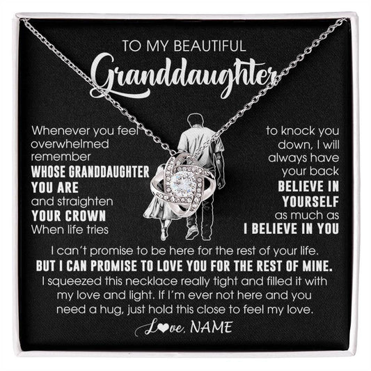Personalized To My Beautiful Granddaughter Necklace From Grandpa Believe In Yourself Granddaughter Birthday Gifts Jewelry Christmas Customized Message Card