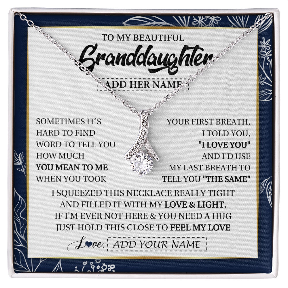 Personalized To My Beautiful Granddaughter Necklace From Granparents Feel My Love Valentine Gifts For Granddaughter Birthday Christmas Gift Box Message Card