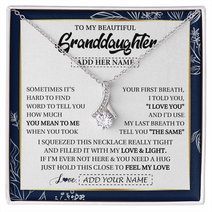 Personalized To My Beautiful Granddaughter Necklace From Granparents Feel My Love Valentine Gifts For Granddaughter Birthday Christmas Gift Box Message Card