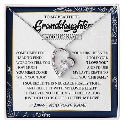 Personalized To My Beautiful Granddaughter Necklace From Granparents Feel My Love Valentine Gifts For Granddaughter Birthday Christmas Gift Box Message Card