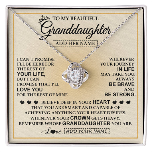 Personalized To My Beautiful Granddaughter Necklace Jewelry Present For Women Granddaughter Birthday Mother's Day Wedding Day Christmas Gift Box Message Card