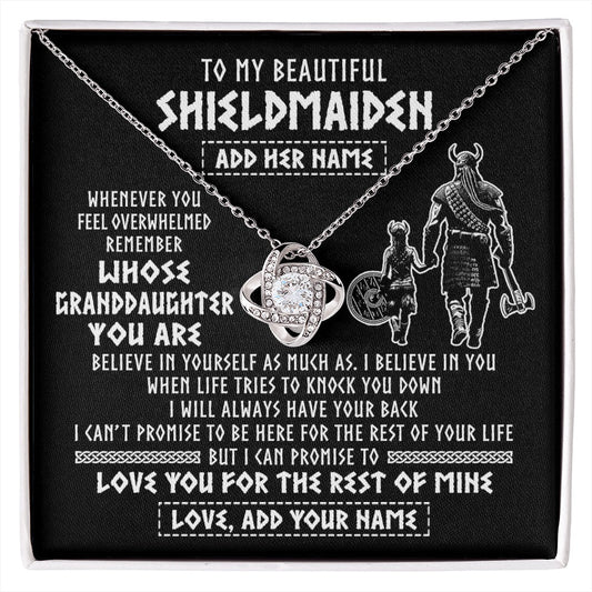 Personalized To My Beautiful Shieldmaiden Viking Necklace Whenever You Feel Overwhelmed Granddaughter Birthday Gifts Christmas Custom Gift Box Message Card