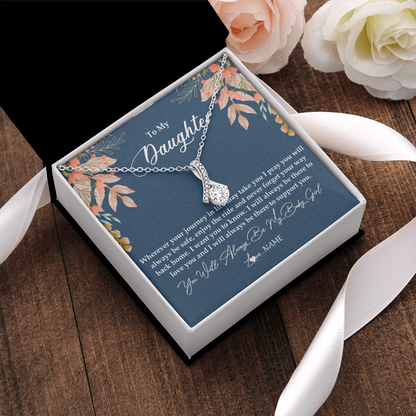 Personalized To My Daughter Necklace From Mom Dad You Will Always Be My Daughter Jewelry Birthday Graduation Christmas Customized Gift Box Message Card