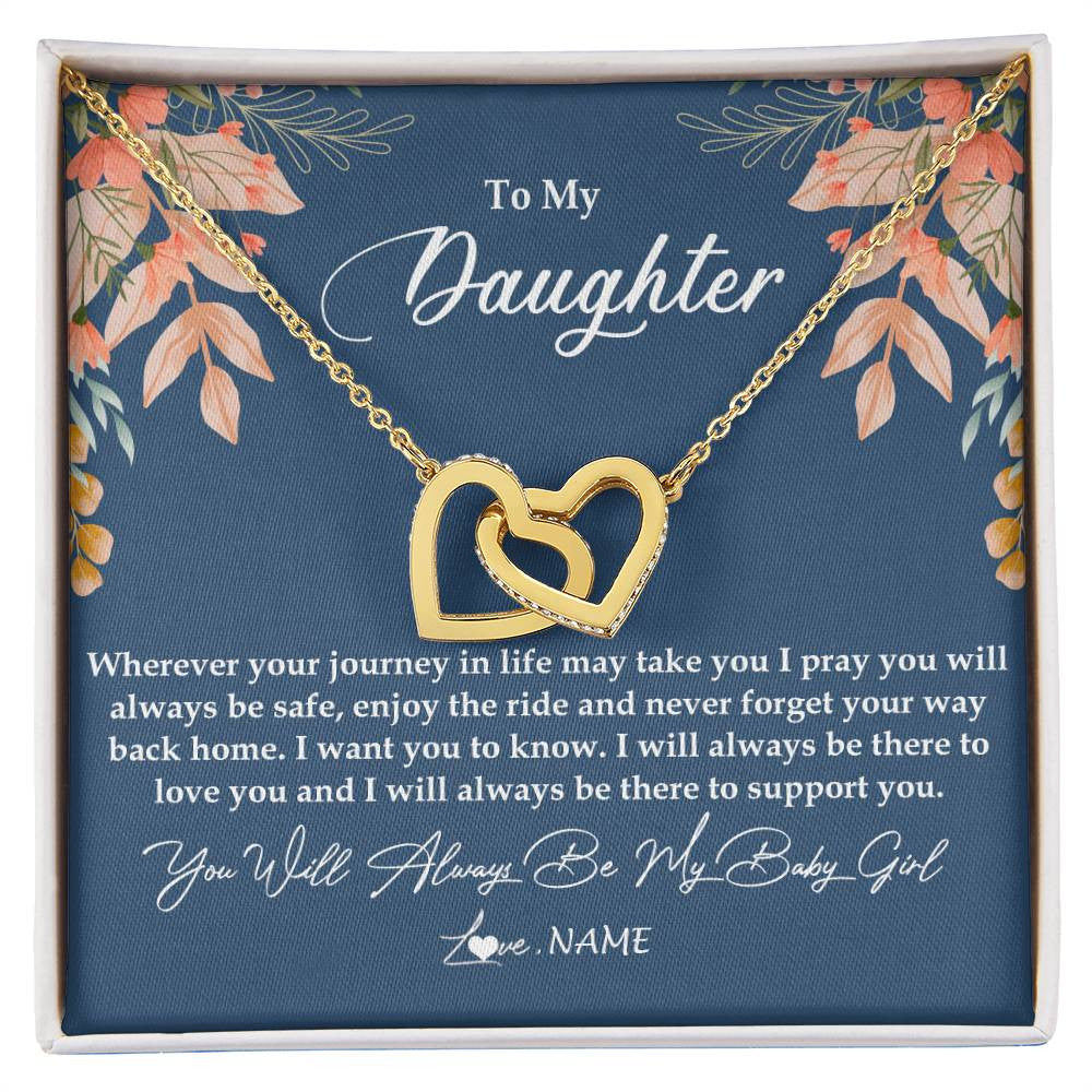 Personalized To My Daughter Necklace From Mom Dad You Will Always Be My Daughter Jewelry Birthday Graduation Christmas Customized Gift Box Message Card