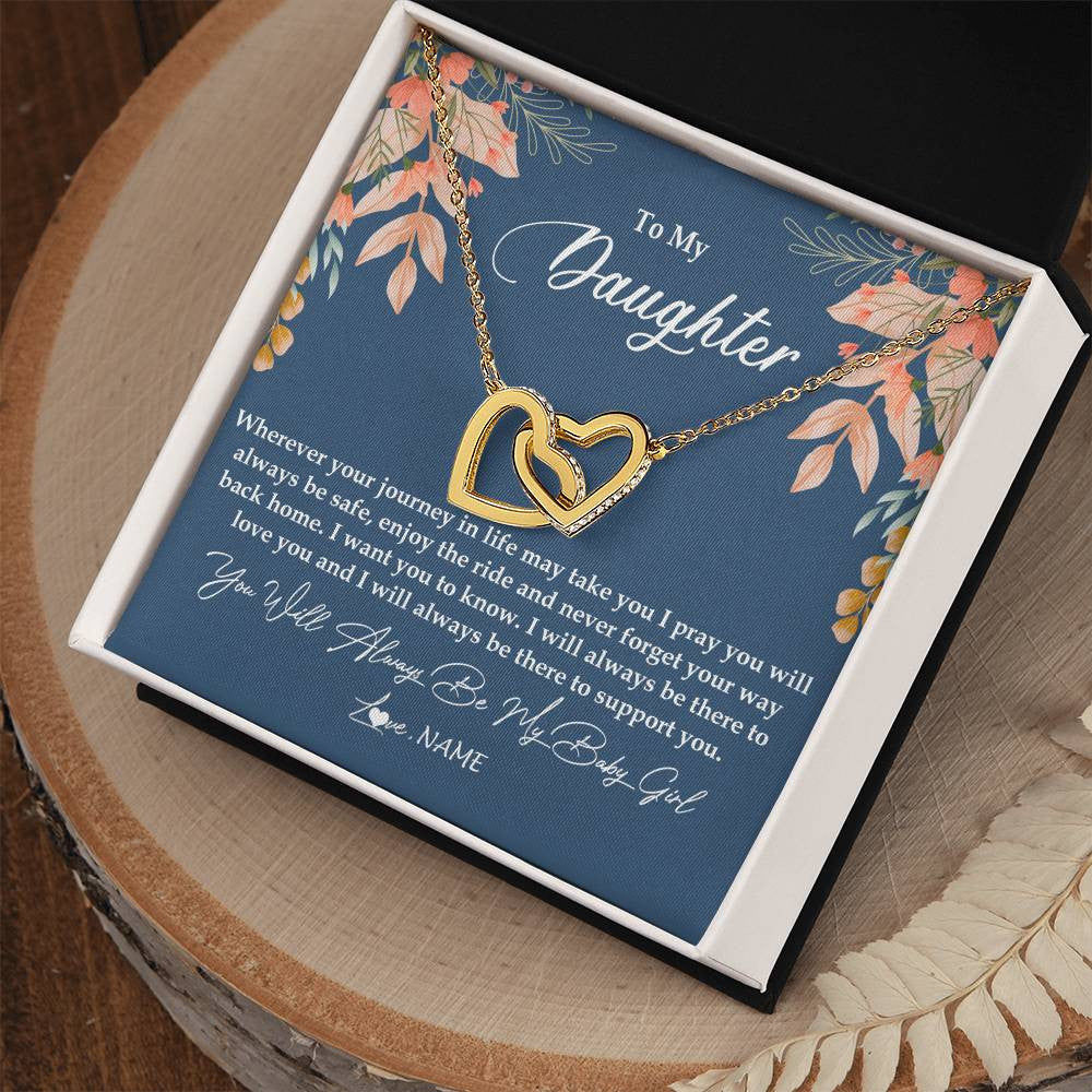 Personalized To My Daughter Necklace From Mom Dad You Will Always Be My Daughter Jewelry Birthday Graduation Christmas Customized Gift Box Message Card