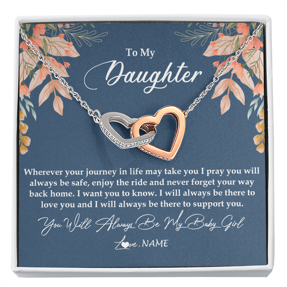Personalized To My Daughter Necklace From Mom Dad You Will Always Be My Daughter Jewelry Birthday Graduation Christmas Customized Gift Box Message Card