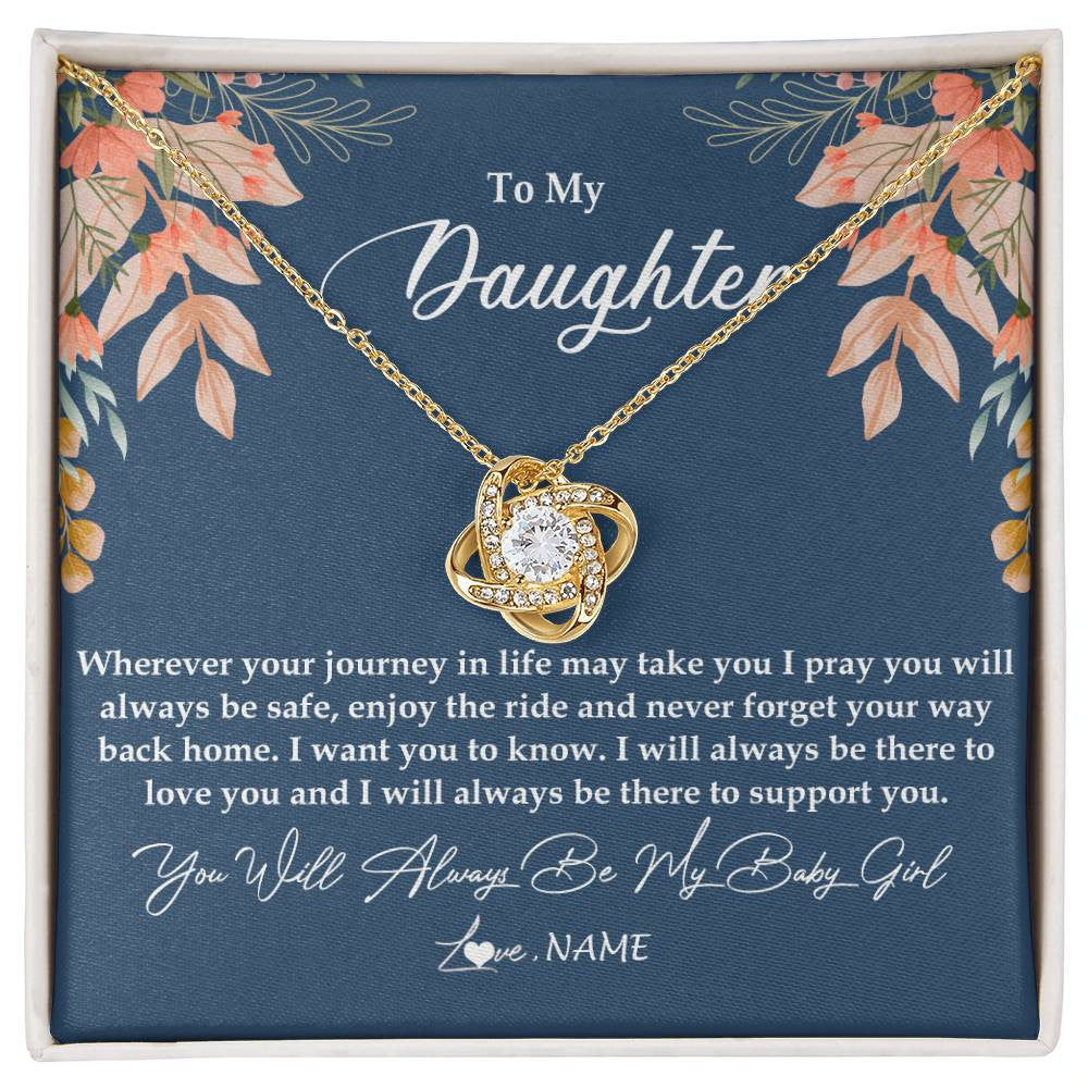 Personalized To My Daughter Necklace From Mom Dad You Will Always Be My Daughter Jewelry Birthday Graduation Christmas Customized Gift Box Message Card