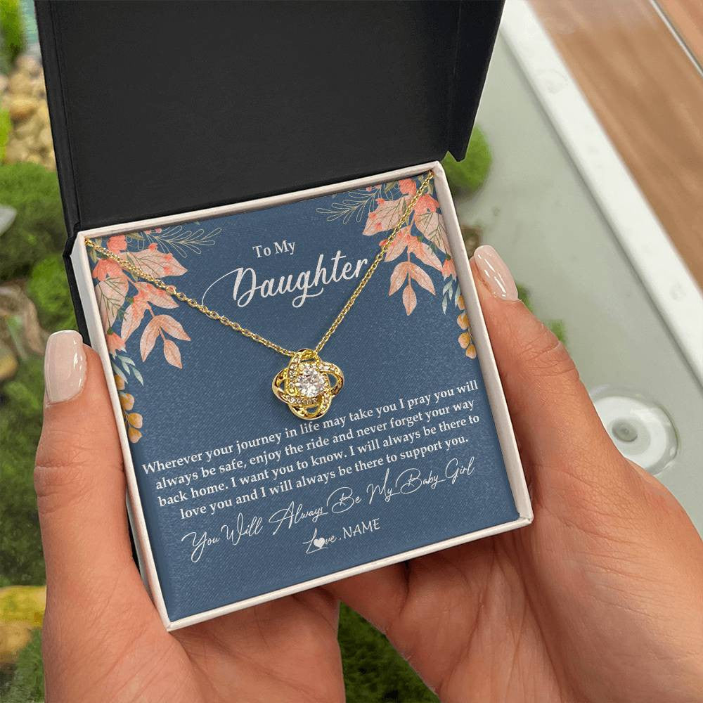 Personalized To My Daughter Necklace From Mom Dad You Will Always Be My Daughter Jewelry Birthday Graduation Christmas Customized Gift Box Message Card