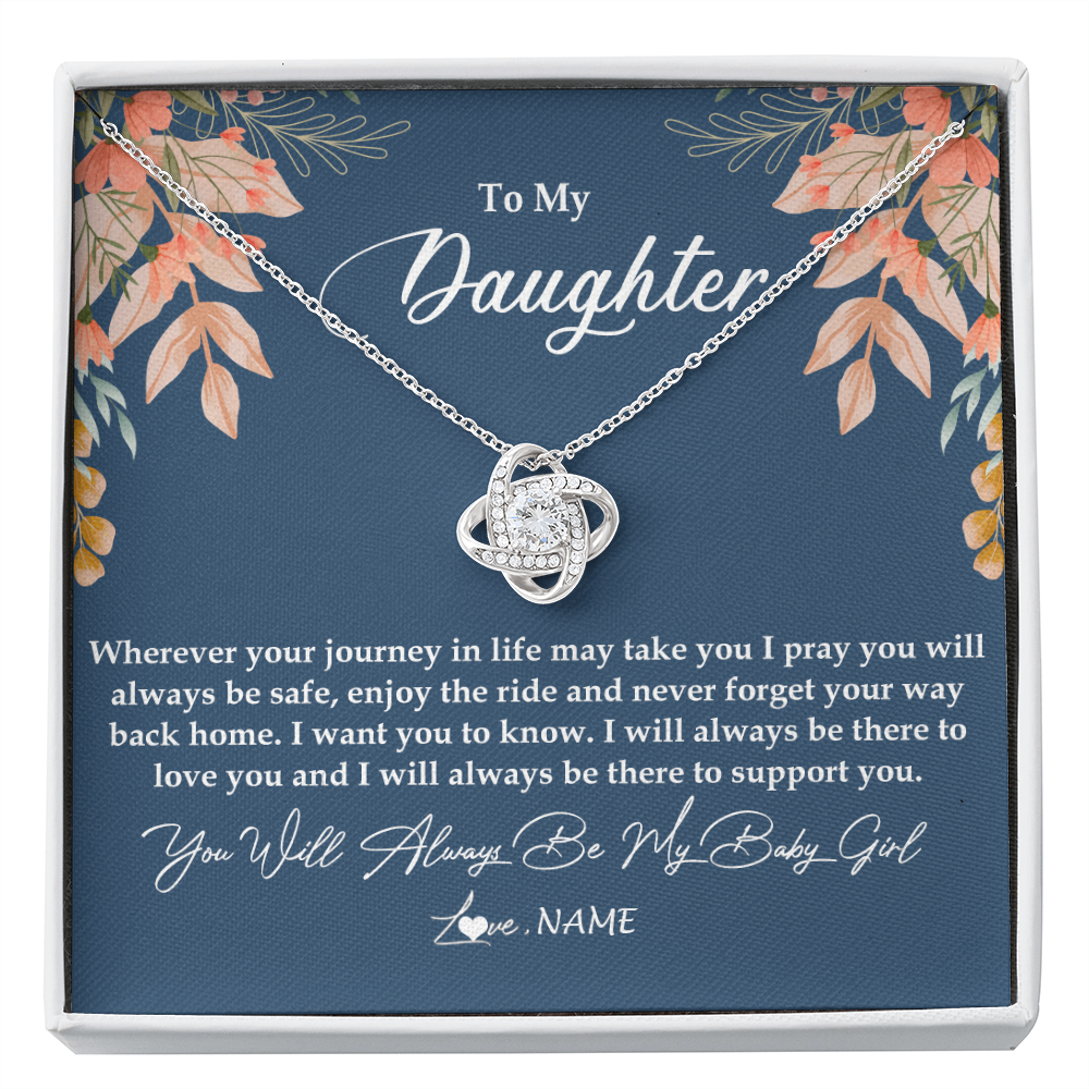 Personalized To My Daughter Necklace From Mom Dad You Will Always Be My Daughter Jewelry Birthday Graduation Christmas Customized Gift Box Message Card