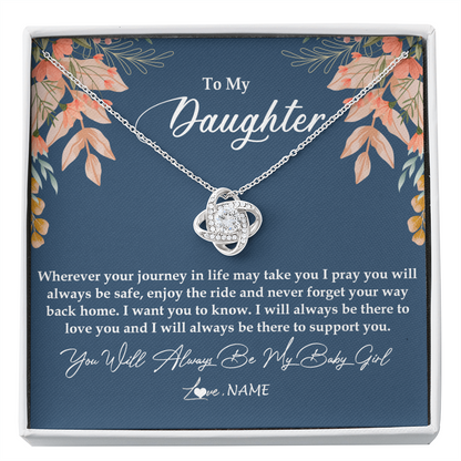Personalized To My Daughter Necklace From Mom Dad You Will Always Be My Daughter Jewelry Birthday Graduation Christmas Customized Gift Box Message Card