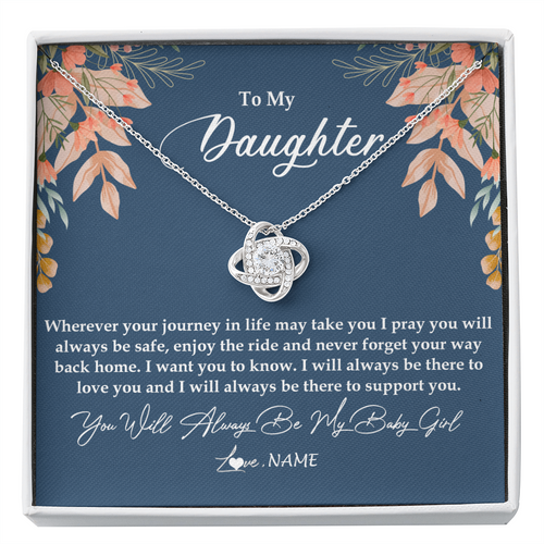 Personalized To My Daughter Necklace From Mom Dad You Will Always Be My Daughter Jewelry Birthday Graduation Christmas Customized Gift Box Message Card