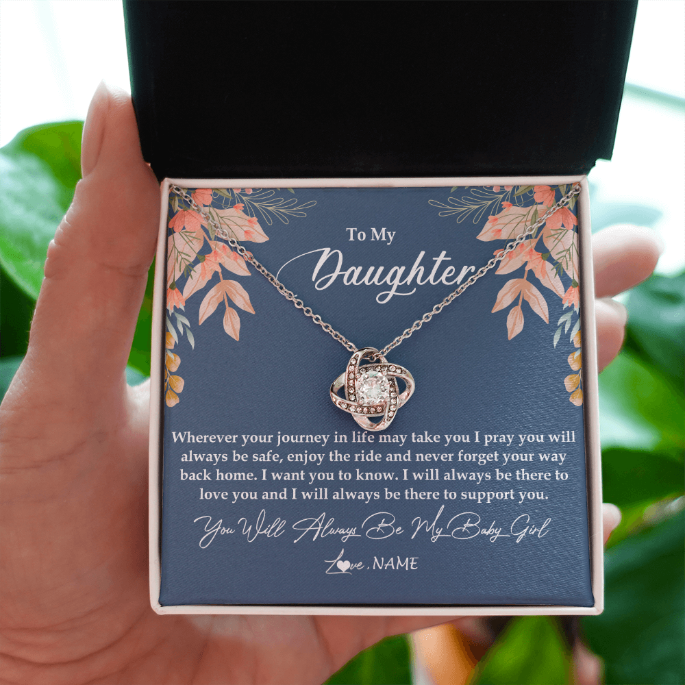 Personalized To My Daughter Necklace From Mom Dad You Will Always Be My Daughter Jewelry Birthday Graduation Christmas Customized Gift Box Message Card