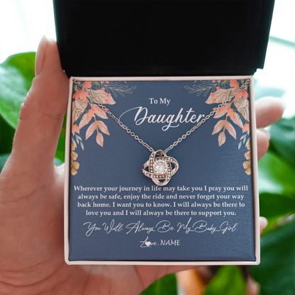 Personalized To My Daughter Necklace From Mom Dad You Will Always Be My Daughter Jewelry Birthday Graduation Christmas Customized Gift Box Message Card