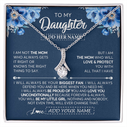 Personalized To My Daughter Necklace From Mom Mother Proud Of You Birthday Gifts For Daughter Jewelry Gifts Christmas Custom Gift Box Message Card