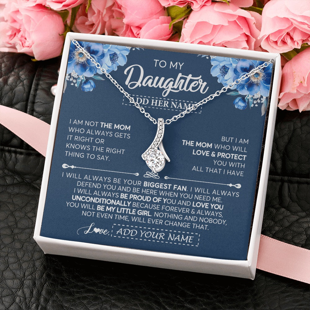 Personalized To My Daughter Necklace From Mom Mother Proud Of You Birthday Gifts For Daughter Jewelry Gifts Christmas Custom Gift Box Message Card