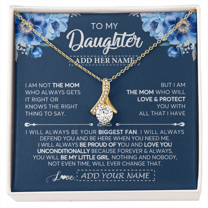 Personalized To My Daughter Necklace From Mom Mother Proud Of You Birthday Gifts For Daughter Jewelry Gifts Christmas Custom Gift Box Message Card