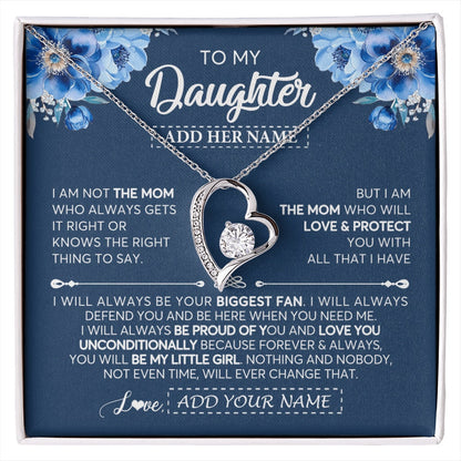 Personalized To My Daughter Necklace From Mom Mother Proud Of You Birthday Gifts For Daughter Jewelry Gifts Christmas Custom Gift Box Message Card