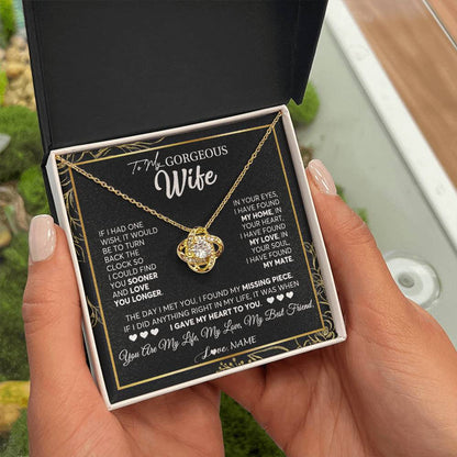 Personalized To My Gorgeous Wife Necklace From Husband My Life My Love Wife Birthday Wedding Valentines Christmas Customized Gift Box Message Card