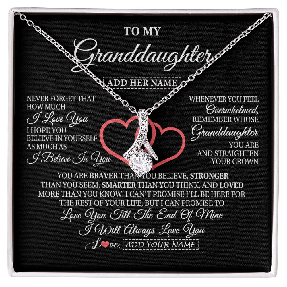 Personalized To My Granddaughter Birthday Gifts From Granparents Always Love You Granddaughter Gifts Necklace Jewelry Christmas Custom Gift Box Message Card