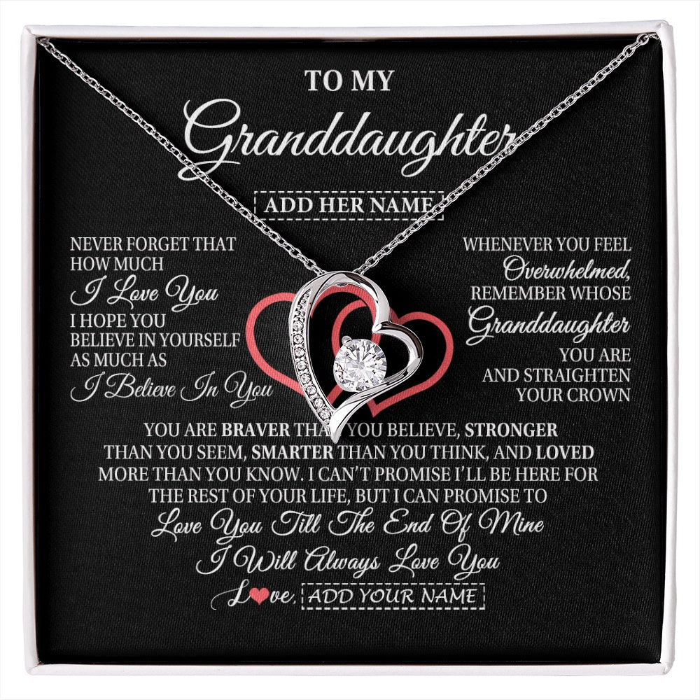 Personalized To My Granddaughter Birthday Gifts From Granparents Always Love You Granddaughter Gifts Necklace Jewelry Christmas Custom Gift Box Message Card
