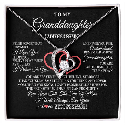Personalized To My Granddaughter Birthday Gifts From Granparents Always Love You Granddaughter Gifts Necklace Jewelry Christmas Custom Gift Box Message Card