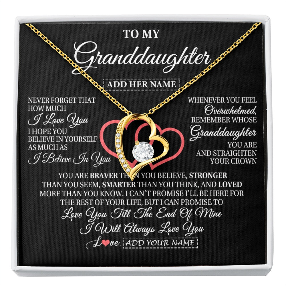 Personalized To My Granddaughter Birthday Gifts From Granparents Always Love You Granddaughter Gifts Necklace Jewelry Christmas Custom Gift Box Message Card