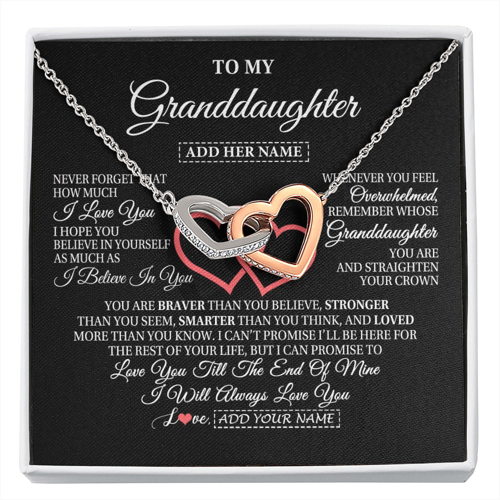 Personalized To My Granddaughter Birthday Gifts From Granparents Always Love You Granddaughter Gifts Necklace Jewelry Christmas Custom Gift Box Message Card
