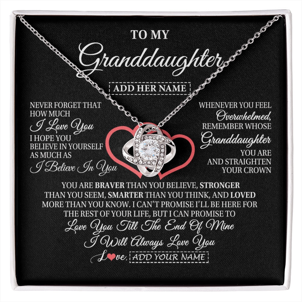 Personalized To My Granddaughter Birthday Gifts From Granparents Always Love You Granddaughter Gifts Necklace Jewelry Christmas Custom Gift Box Message Card