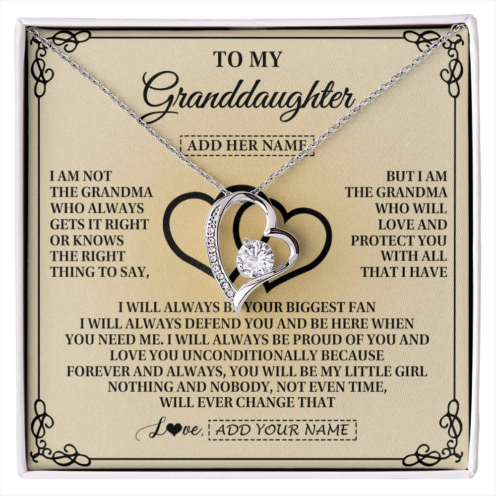Personalized To My Granddaughter Gifts From Grandma Granddaughter Birthday Gifts Jewelry Women Granddaughter Pendant Necklace Christmas Gift Box Message Card