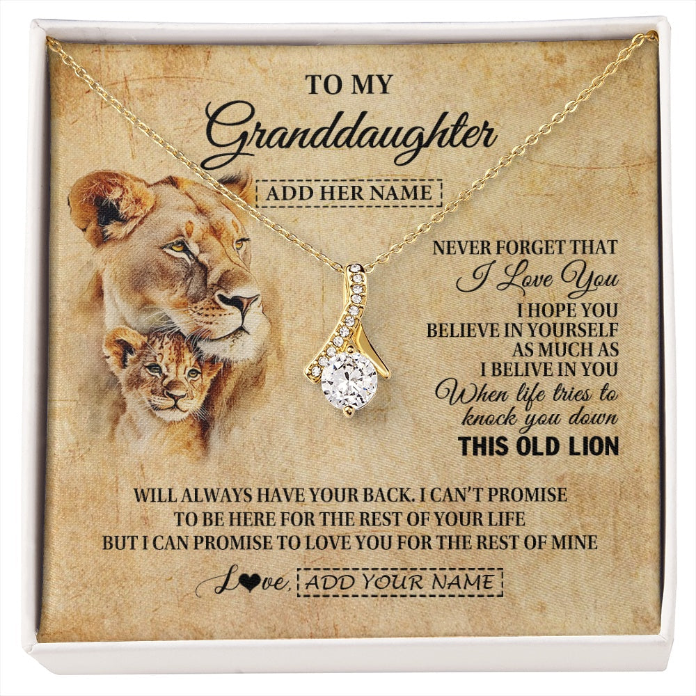 Personalized To My Granddaughter Gifts From Grandma Lion Necklace I Love You Granddaughter Birthday Gifts Graduation Christmas Custom Gift Box Message Card