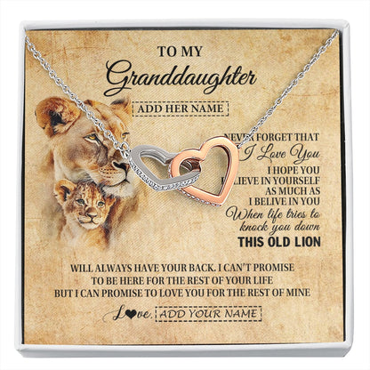 Personalized To My Granddaughter Gifts From Grandma Lion Necklace I Love You Granddaughter Birthday Gifts Graduation Christmas Custom Gift Box Message Card