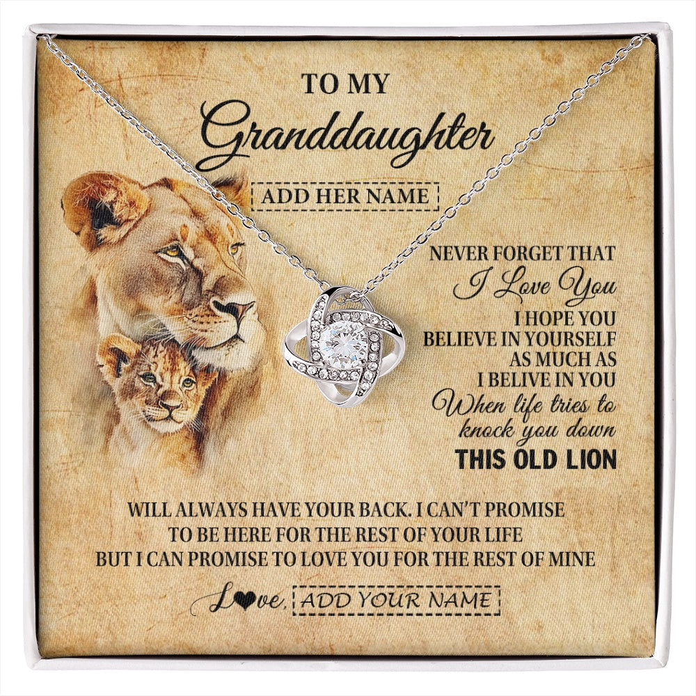 Personalized To My Granddaughter Gifts From Grandma Lion Necklace I Love You Granddaughter Birthday Gifts Graduation Christmas Custom Gift Box Message Card
