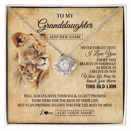 Personalized To My Granddaughter Gifts From Grandma Lion Necklace I Love You Granddaughter Birthday Gifts Graduation Christmas Custom Gift Box Message Card