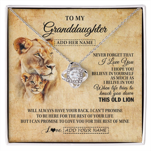 Personalized To My Granddaughter Gifts From Grandma Lion Necklace I Love You Granddaughter Birthday Gifts Graduation Christmas Custom Gift Box Message Card