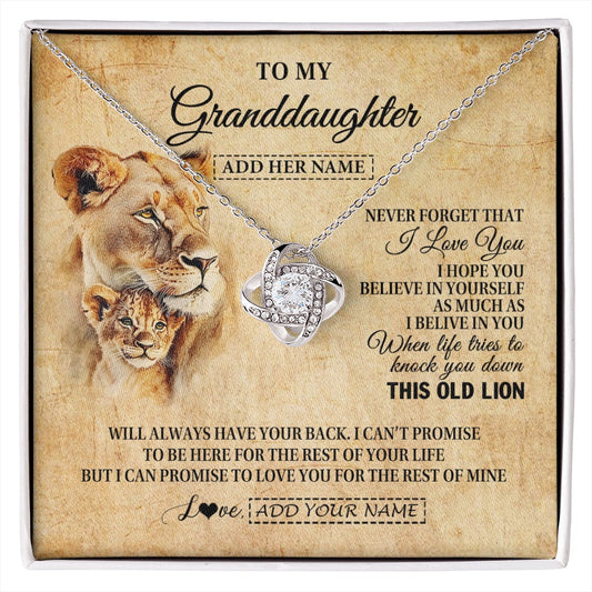 Personalized To My Granddaughter Gifts From Grandma Lion Necklace I Love You Granddaughter Birthday Gifts Graduation Christmas Custom Gift Box Message Card