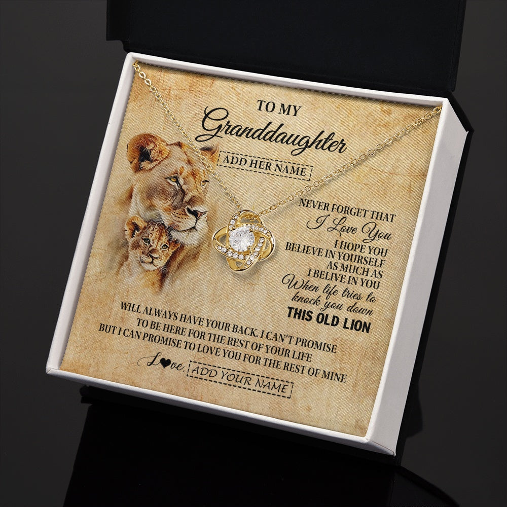 Personalized To My Granddaughter Gifts From Grandma Lion Necklace I Love You Granddaughter Birthday Gifts Graduation Christmas Custom Gift Box Message Card