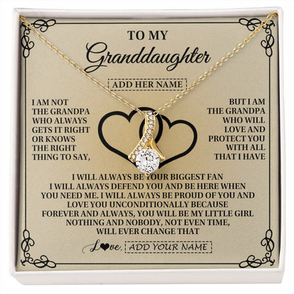 Personalized To My Granddaughter Gifts From Grandpa Granddaughter Birthday Gifts Jewelry Women Granddaughter Pendant Necklace Christmas Gift Box Message Card