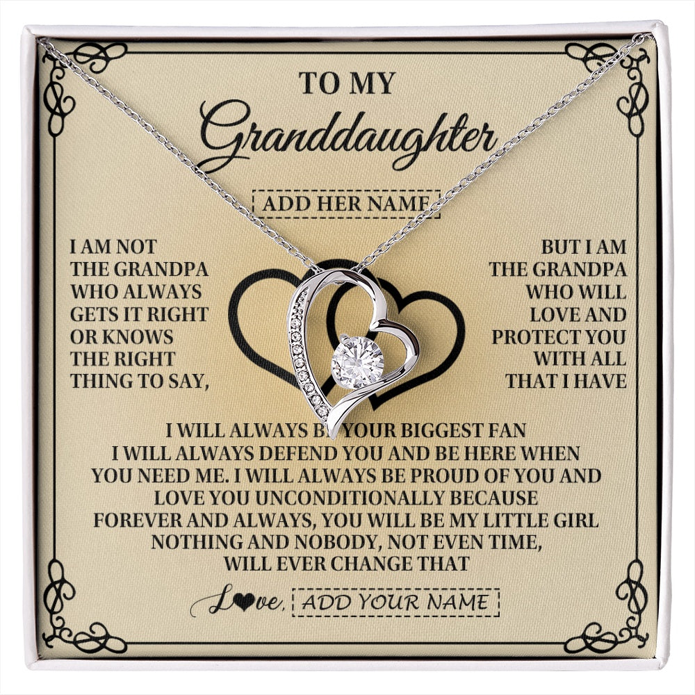 Personalized To My Granddaughter Gifts From Grandpa Granddaughter Birthday Gifts Jewelry Women Granddaughter Pendant Necklace Christmas Gift Box Message Card