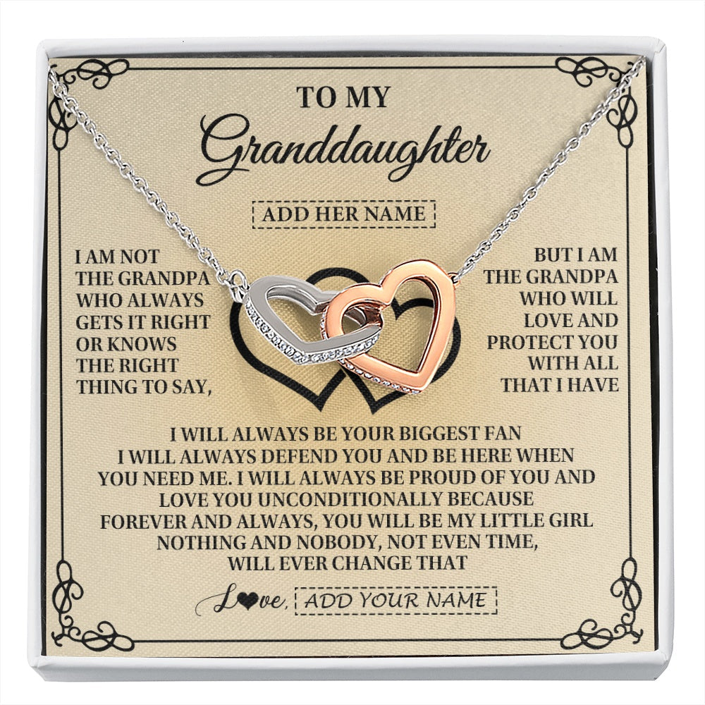 Personalized To My Granddaughter Gifts From Grandpa Granddaughter Birthday Gifts Jewelry Women Granddaughter Pendant Necklace Christmas Gift Box Message Card