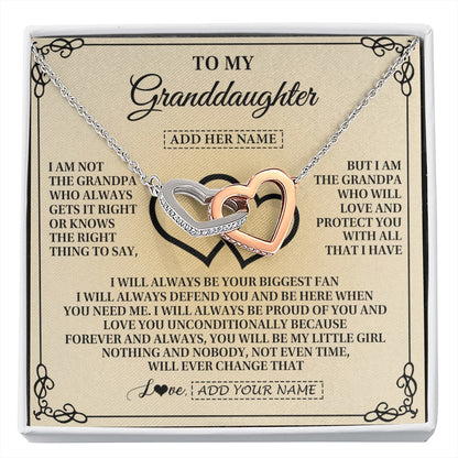 Personalized To My Granddaughter Gifts From Grandpa Granddaughter Birthday Gifts Jewelry Women Granddaughter Pendant Necklace Christmas Gift Box Message Card