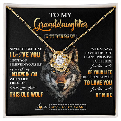 Personalized To My Granddaughter Gifts From Grandpa Grandma Necklace Old Wolf Love You Granddaughter Birthday Gifts Graduation Christmas Gift Box Message Card