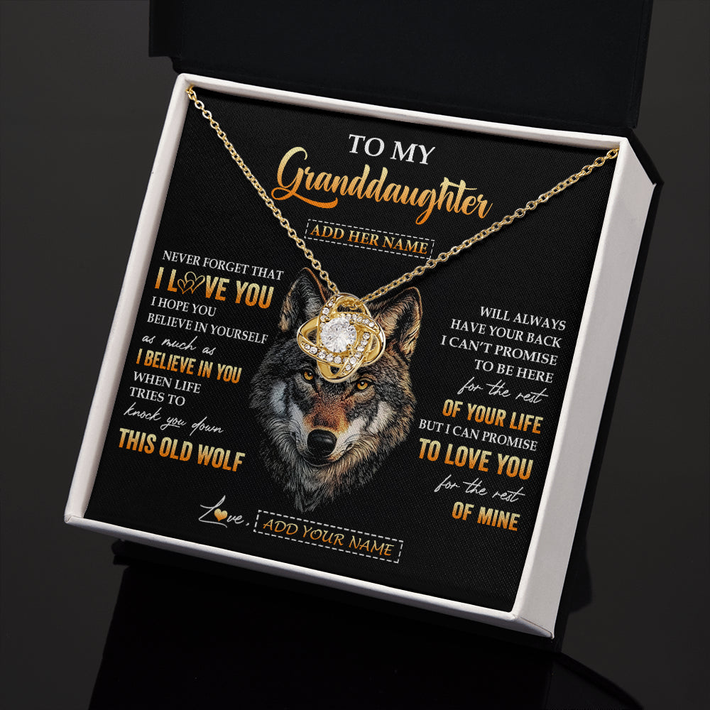 Personalized To My Granddaughter Gifts From Grandpa Grandma Necklace Old Wolf Love You Granddaughter Birthday Gifts Graduation Christmas Gift Box Message Card