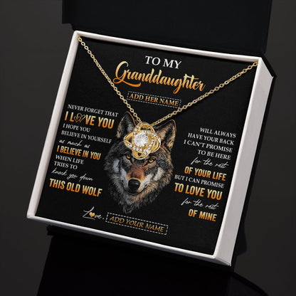 Personalized To My Granddaughter Gifts From Grandpa Grandma Necklace Old Wolf Love You Granddaughter Birthday Gifts Graduation Christmas Gift Box Message Card